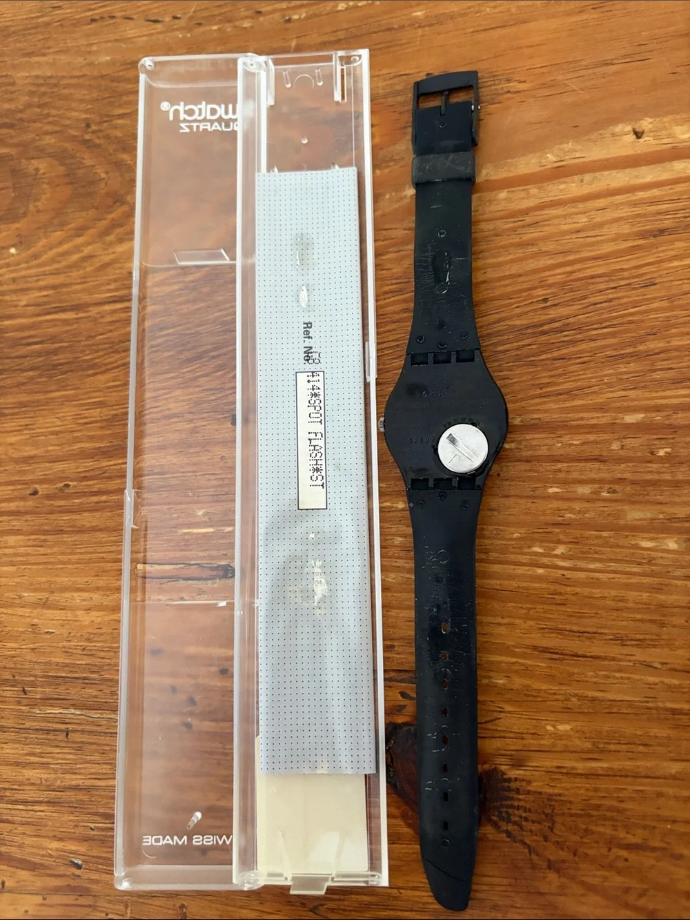 Swatch Black Minimalist Round Dial Men's Watch